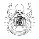 ghost with a camera tattoo design idea