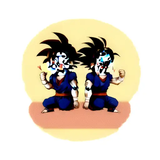 goku and vegeta displaying their blue transformation  tattoo design idea