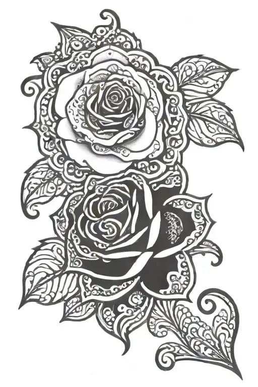 the name paisley with thin lines and a rose tattoo design idea