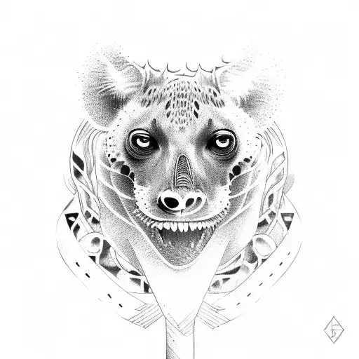 hyena and snake tattoo design idea