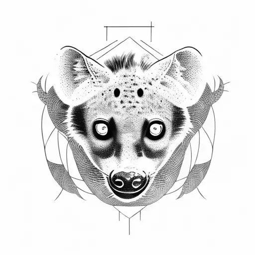 hyena and snake tattoo design idea