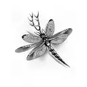 deer antler and dragonfly tattoo design idea