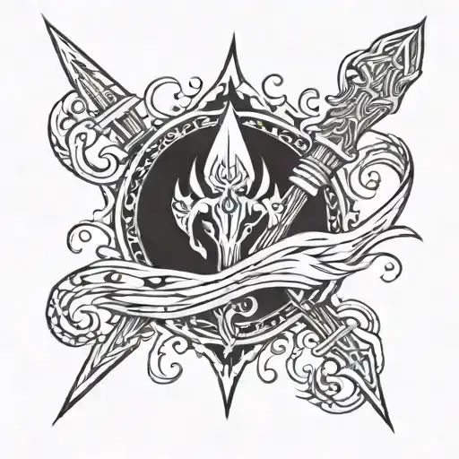 Trident tattoo design idea