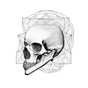 skull, death, geometric, space, psychopath, crystal tattoo design idea