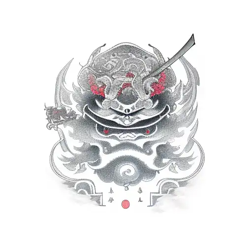 a katana forged with dreams and ambitions tattoo design idea