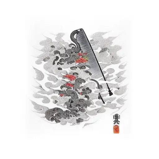 a katana forged with dreams abd ambitions tattoo design idea