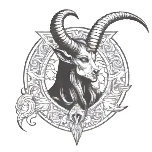 Baphomet cuerpo de mujer  tattoo design idea