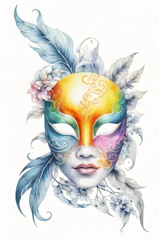 Hanya Mask To Show The Reality tattoo design idea