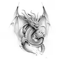 sleeping dragon tattoo design idea