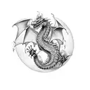 sleeping dragon tattoo design idea