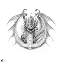 sleeping dragon tattoo design idea