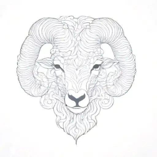 a ram's head tattoo design idea