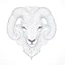 a ram's head tattoo design idea