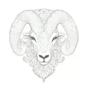 a ram's head tattoo design idea