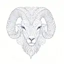 a ram's head tattoo design idea