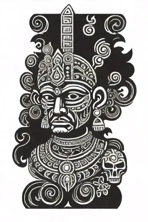 aztec god macuil tattoo design idea