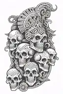 aztec god macuil skulls and serpent tattoo design idea