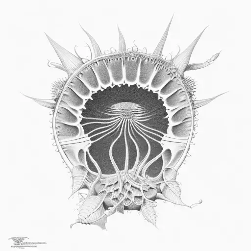 The half-open mof venus flytrap. view from above tattoo design idea