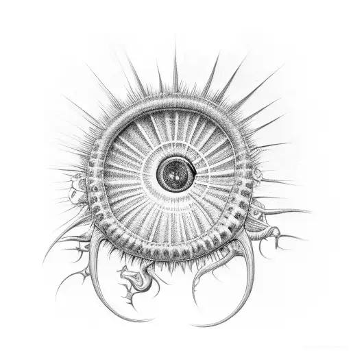 The half-open mouth of venus flytrap. view from above tattoo design idea
