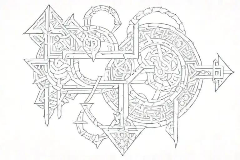 dwarven glyphs tattoo design idea