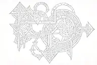 dwarven glyphs tattoo design idea