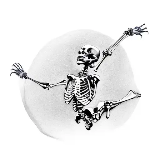 dance skeleton  tattoo design idea