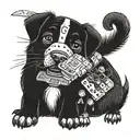 bingo and floppy from bluey tattoo design idea