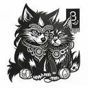 bingo and floppy from bluey tattoo design idea
