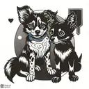bingo and floppy from bluey tattoo design idea