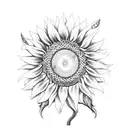 sunflower with barbed wire  tattoo design idea