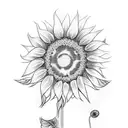sunflower with barbed wire  tattoo design idea