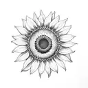 sunflower with barbed wire  tattoo design idea