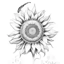sunflower and butterfly together tattoo design idea