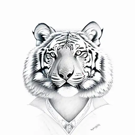 The word "Alyssa", Tiger, Wolf, YingYan, Wings tattoo design idea