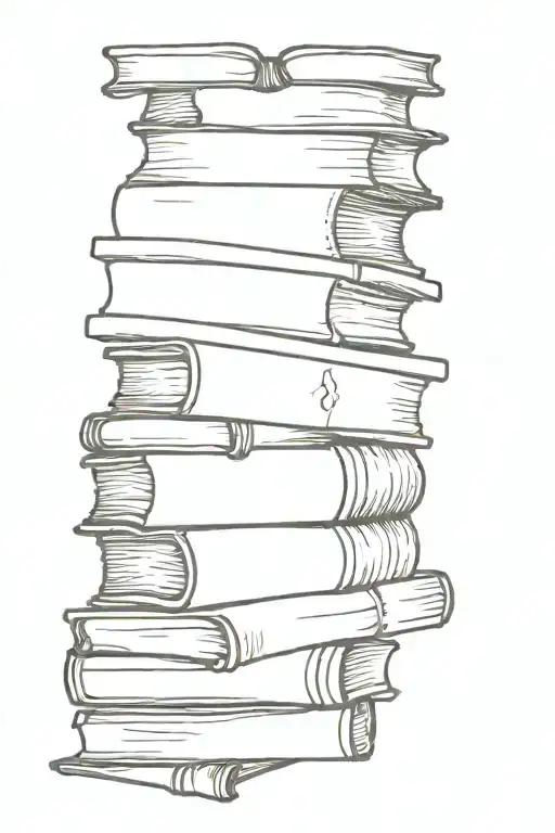 margaret hamilton stack of books tattoo design idea