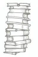 margaret hamilton stack of books tattoo design idea