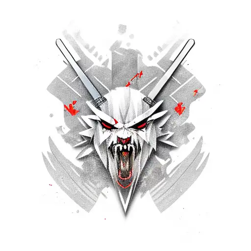 Witcher signs with medalions tattoo design idea