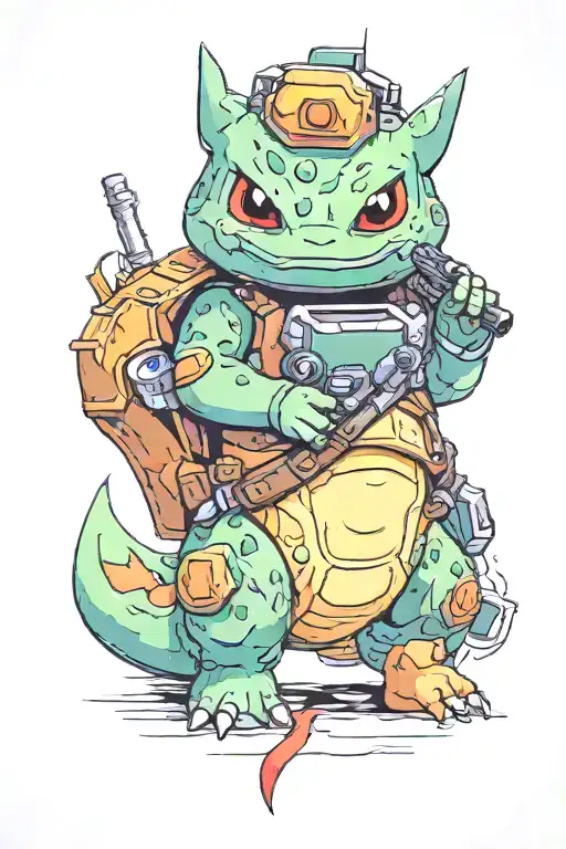 Bulbasaur as boba fett tattoo design idea