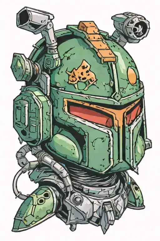 Bulbasaur as boba fett helmet tattoo design idea