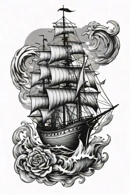 pairets and ro sink a ship tattoo design idea