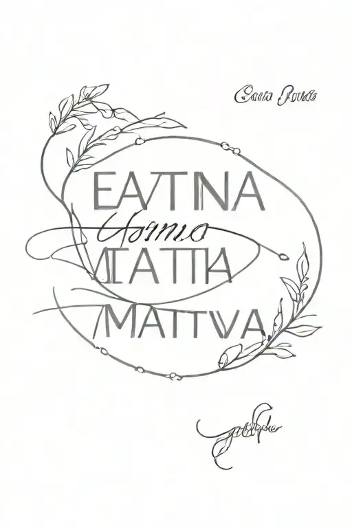 tattoo with names Eva, Agnia, Matthew on wrist band tattoo design idea