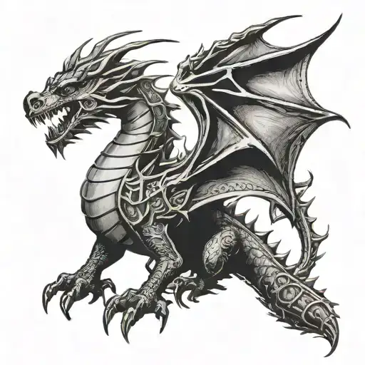 dragon medieval tattoo design idea