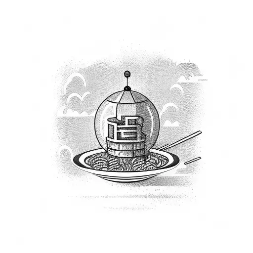 Vietnamese, Bowl of Pho, Lantern, Rice fields  tattoo design idea