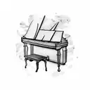 piano with marble  tattoo design idea