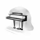 piano with marble  tattoo design idea