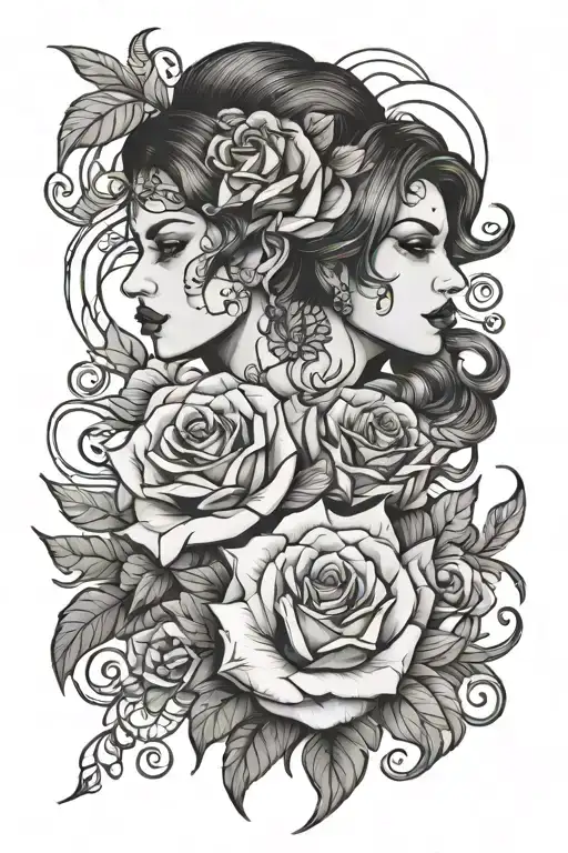 Lesbian tattoo design idea