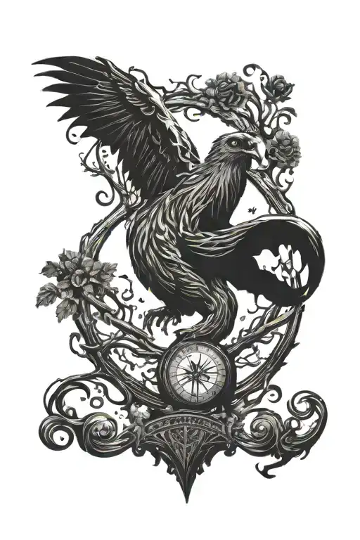 Harry Potter themed arm sleeve. Dementor cirlcle the top of the forbidden forest tattoo design idea