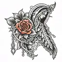 guadalupe with rosary tattoo design idea