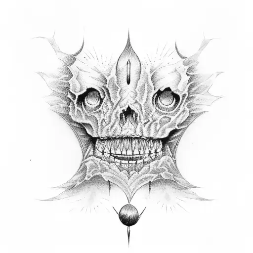 human tooth tattoo design idea