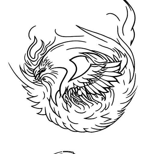 Phoenix rising from semi colon tattoo design idea